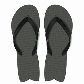 Rainbow Rhinestone Flip Flops Men's Sustainable Flip Flops Fish Style Grey with Black Straps