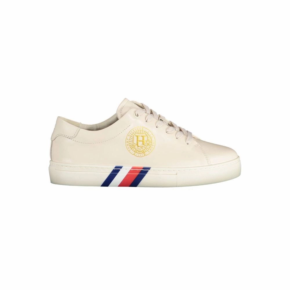 Size 14 Casual Shoes Tommy Hilfiger Beige Leather Women Sneaker