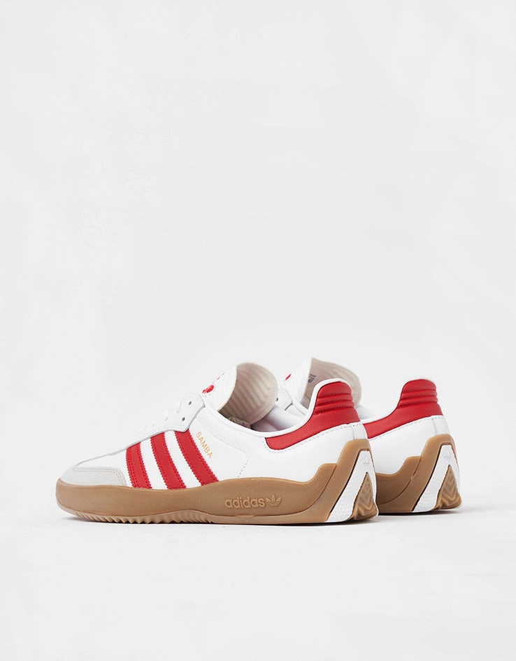 Adidas Mundial Team Soccer Shoes adidas Puig Samba Skate Shoes - White/Better Scarlet/Gum