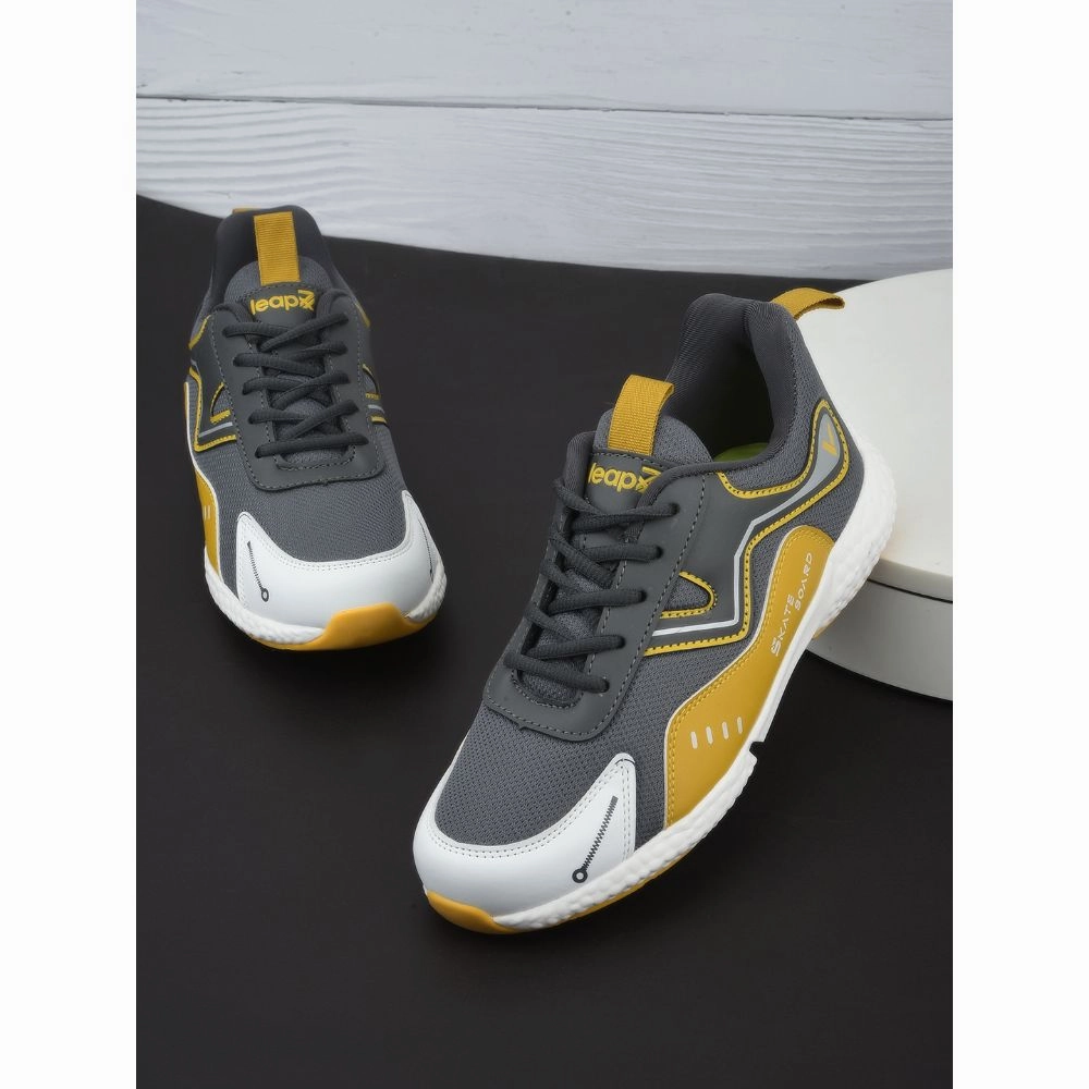 Running Shoes With Spikes Leap7x Sports Lacing Shoes For Kids (D.Grey) CARRY-04L By Liberty