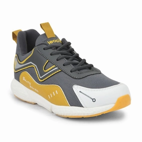 Leap7x Sports Lacing Shoes For Kids (D.Grey) CARRY-04L By Liberty Best Running Shoes For Distance Runners