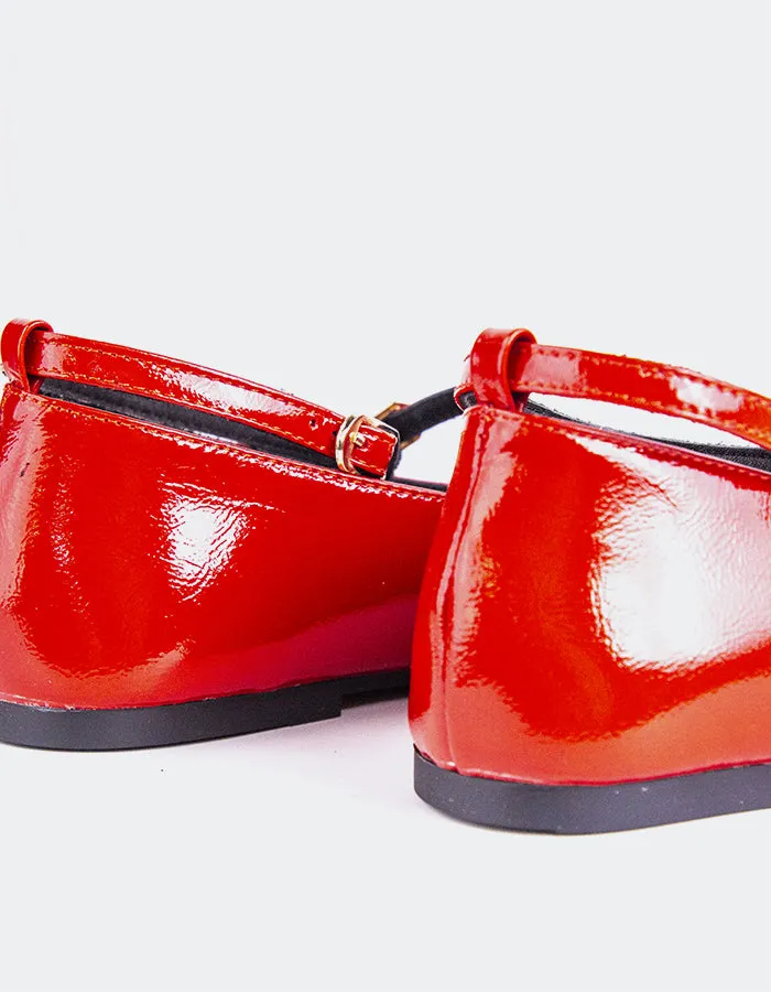 Scale Blythe Flat Shoes Fashion Doll Glimmer Red Patent