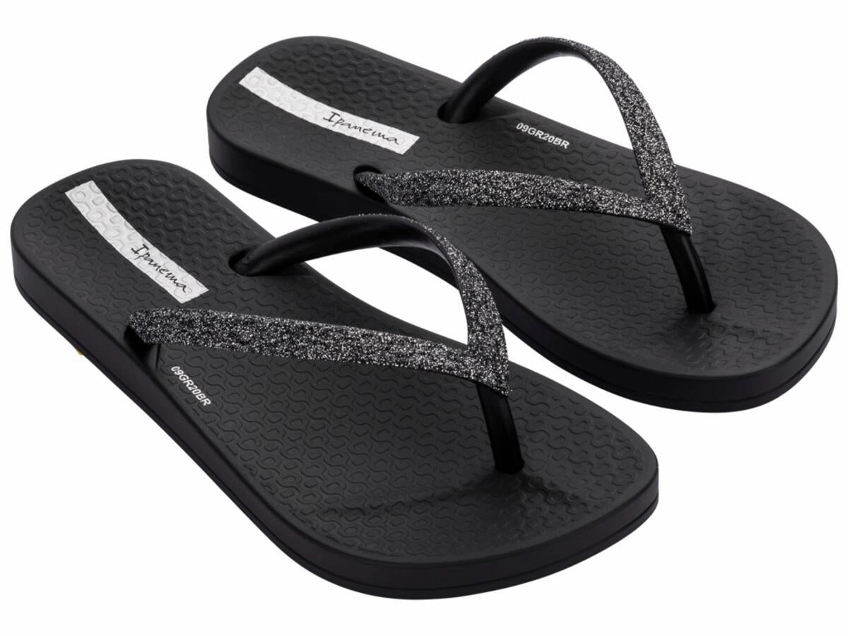 Ana Sparkle Kids Flip Flop - Black Flat Shoes Big Size
