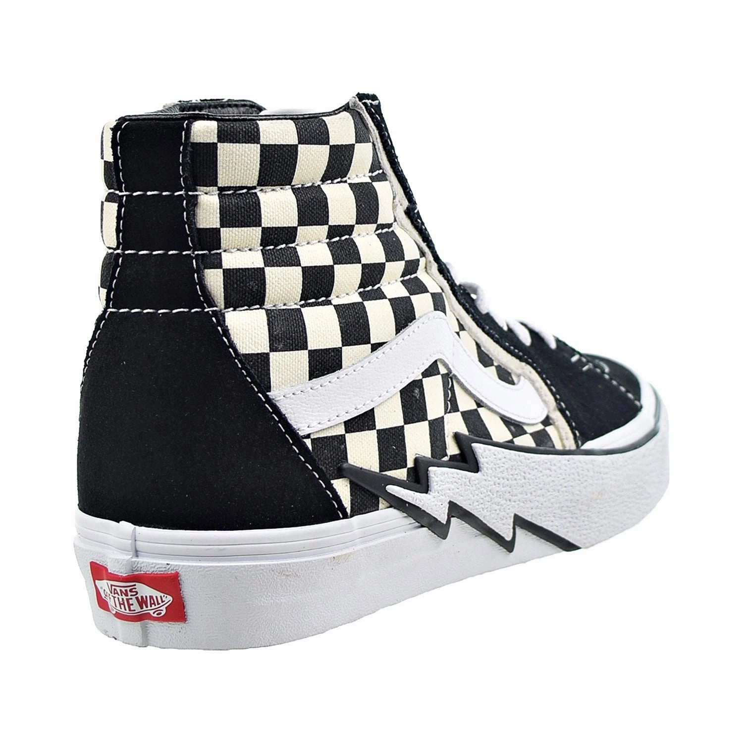Vans Sk8-Hi Men's Shoes Black-White-Checkboard Skate Shoes Wheels Bottom