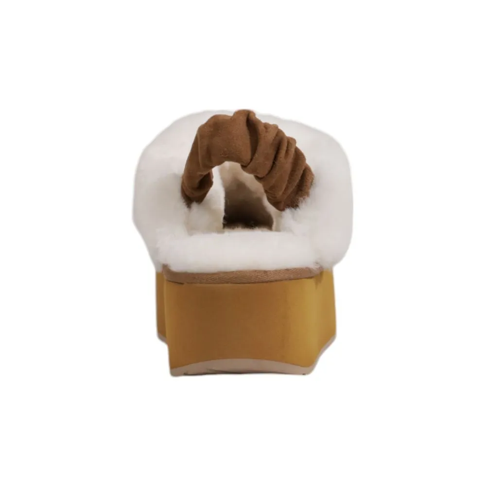 Flat Baluster Shoe EMU Australia Beige Suede Leather Platform Pumps