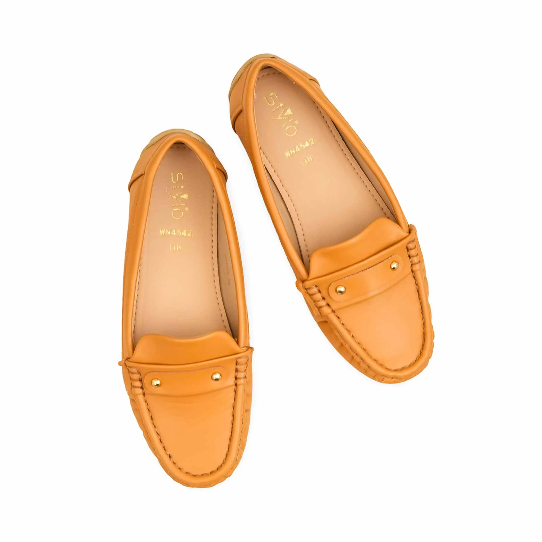 Tan Women Pumps WN4542 Walking Shoes For Flat Feet Overpronators