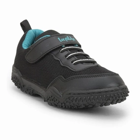 Lucy & Luke Black Sports Non Lacing Shoes For Kids QUICK-1 By Liberty Diabetic Walking Shoes