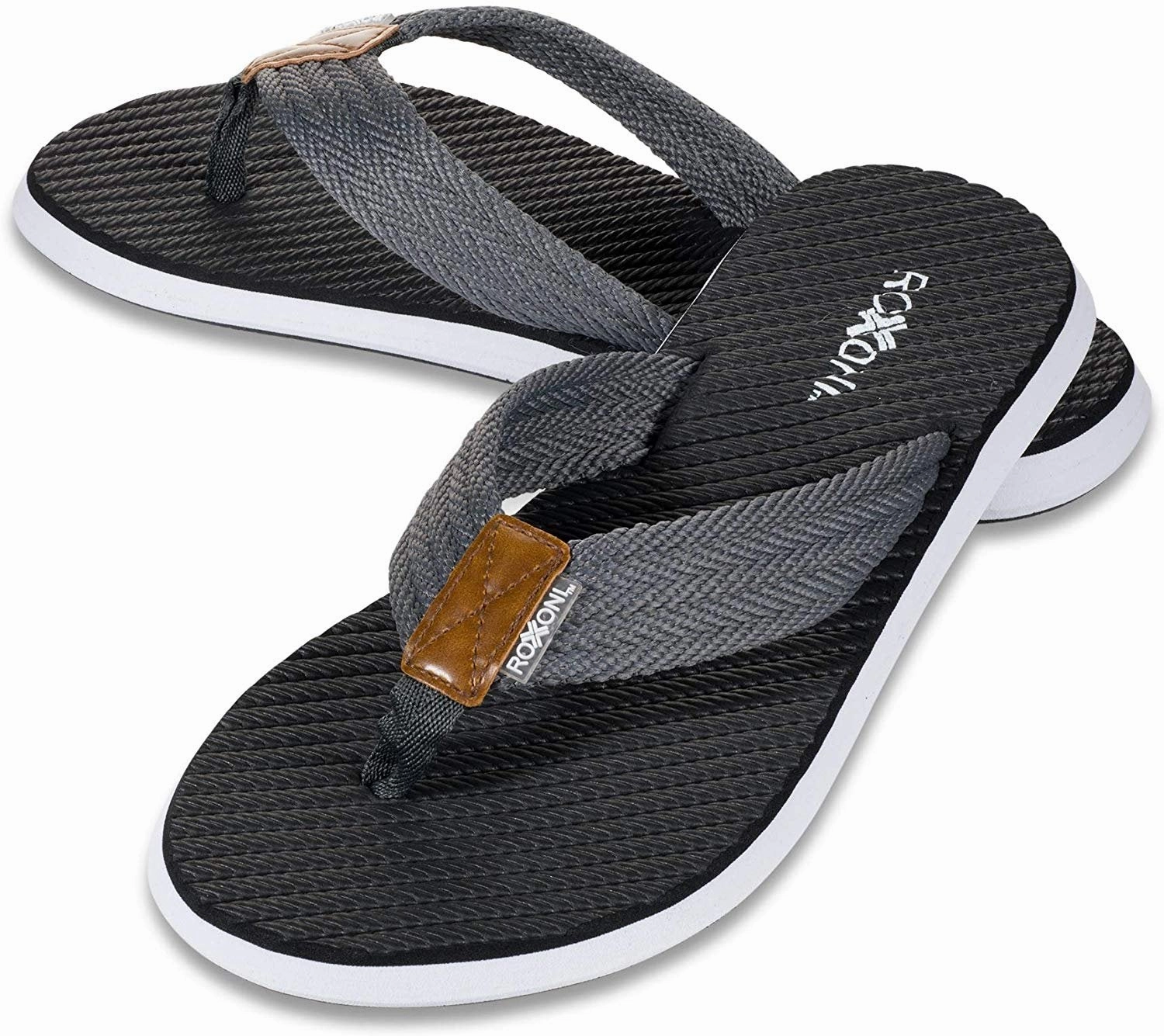 Best Rated Flip Flops Roxoni Mens Thong Flip Flops Beach/Pool Outdoor Sandals