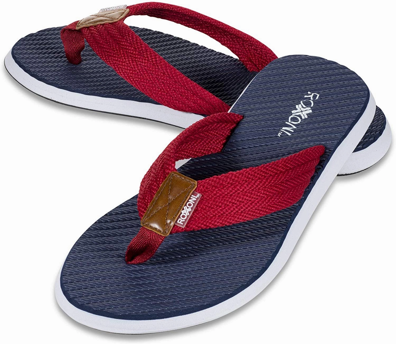 Roxoni Mens Thong Flip Flops Beach/Pool Outdoor Sandals 5 Inch Platform Flip Flops