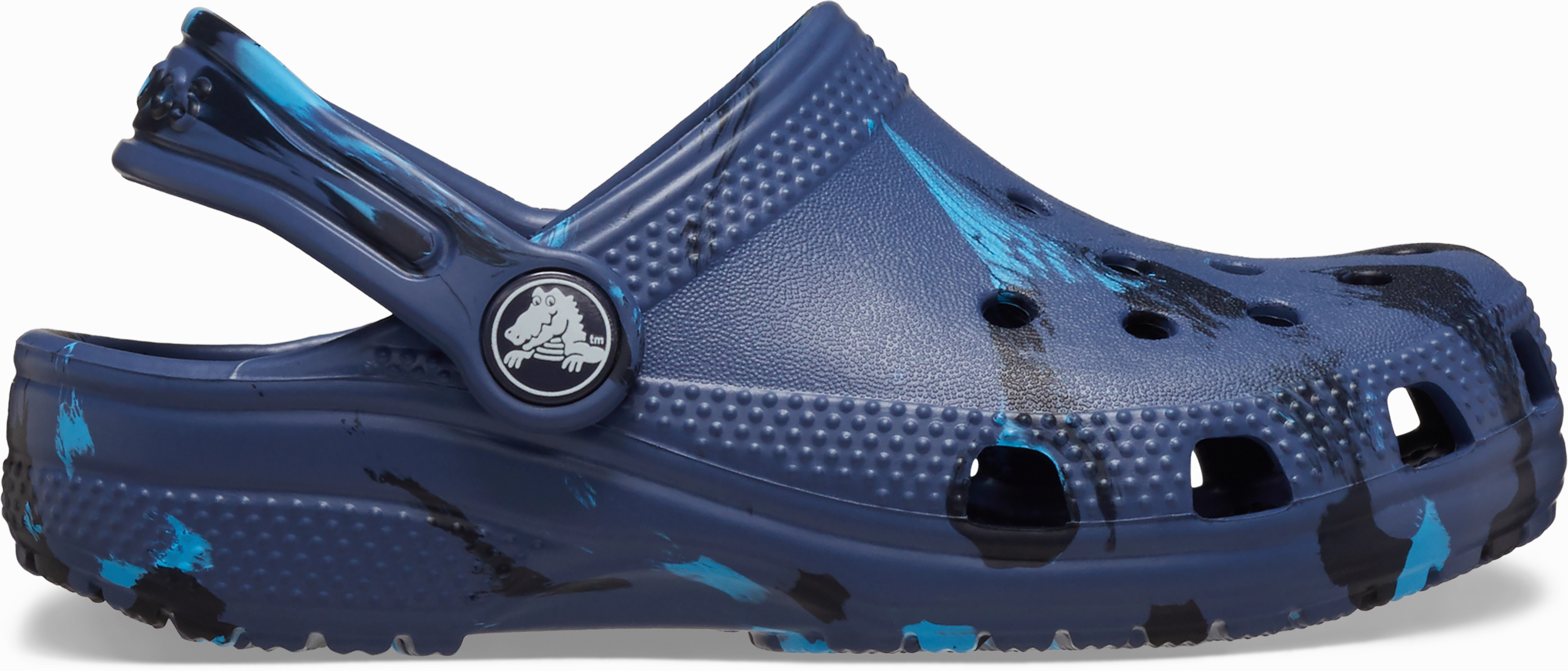 Top Walking Shoes Crocs Kids Classic Clog | Marbled Navy Multi