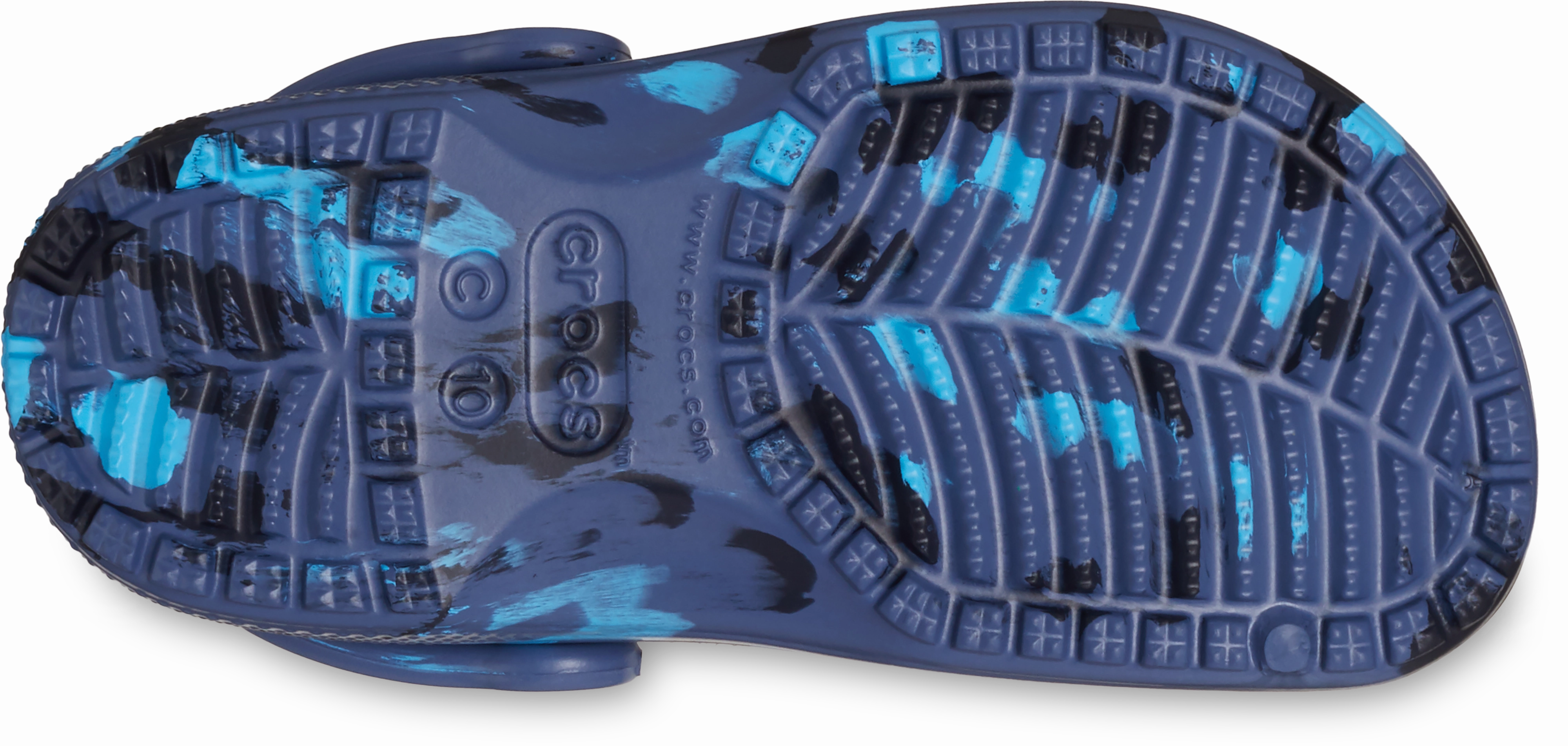 Orthopedic Walking Crocs Kids Classic Clog | Marbled Navy Multi