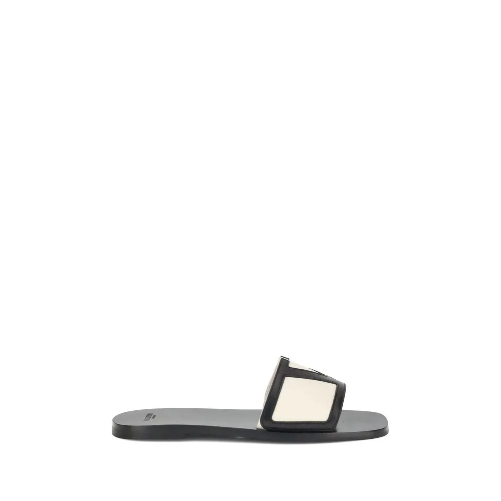Valentino Garavani Multicolor Calf Leather Bos Taurus Sandals Rekomendasi Flat Shoes