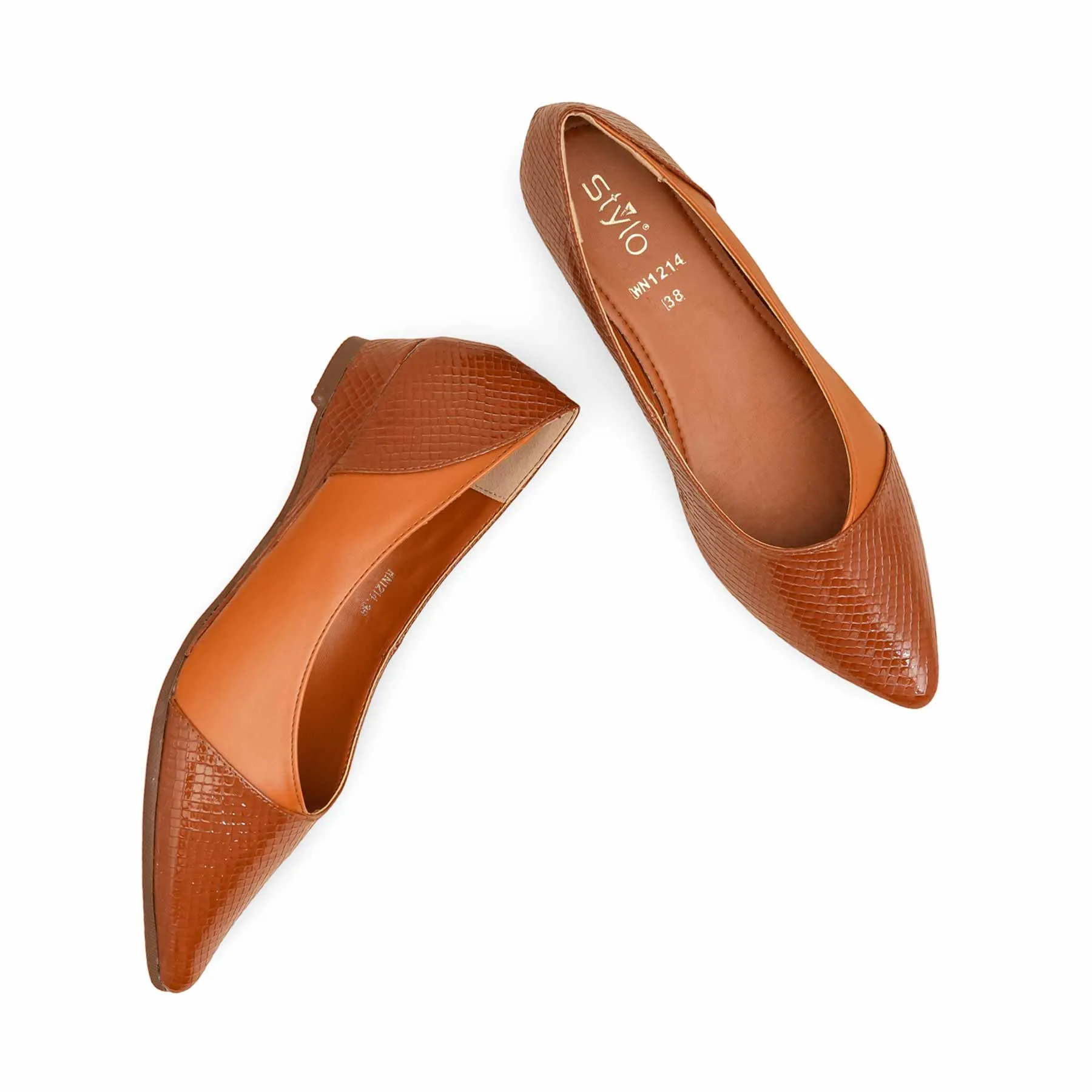 Brown Women Pumps WN1214 Flat Shoes That Are Comfortable