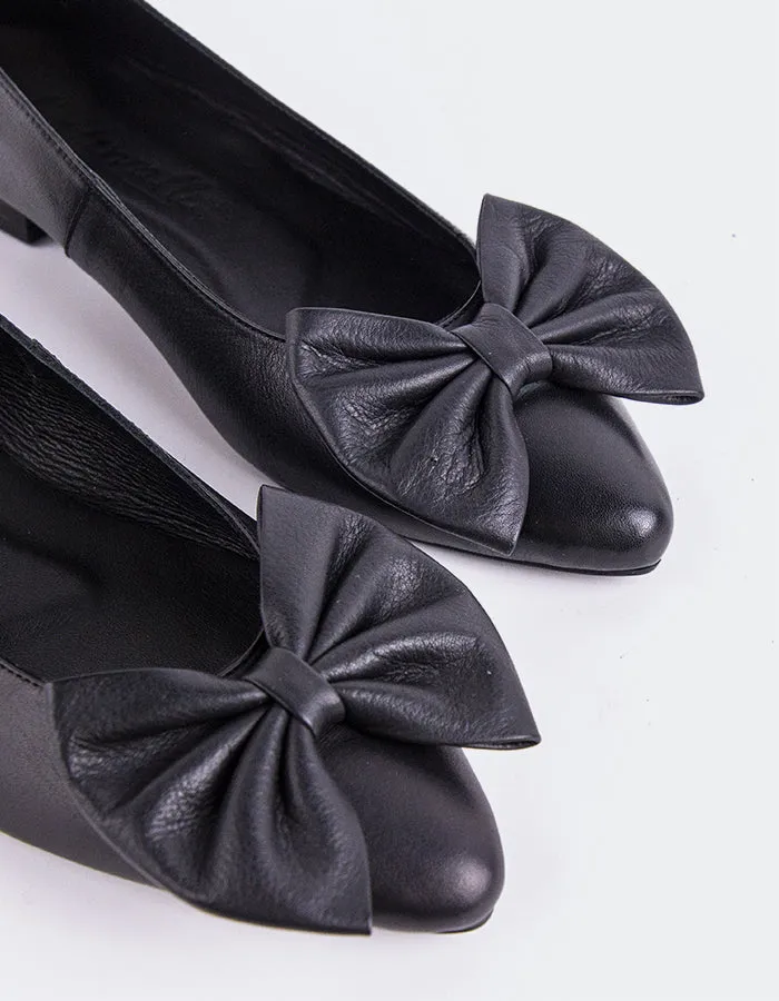 Flat Hard Sole Shoes Ulwin Black Leather