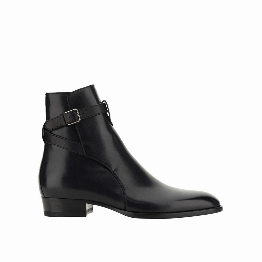 Flat Shoes Wear Dresses Saint Laurent Black Calfskin Ankle Boots