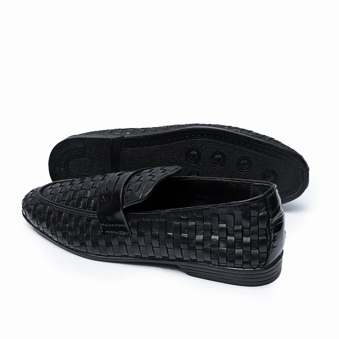 LS Pure Leather Handmade knitted Formal Shoes LS-818 Open Side Flat Shoes