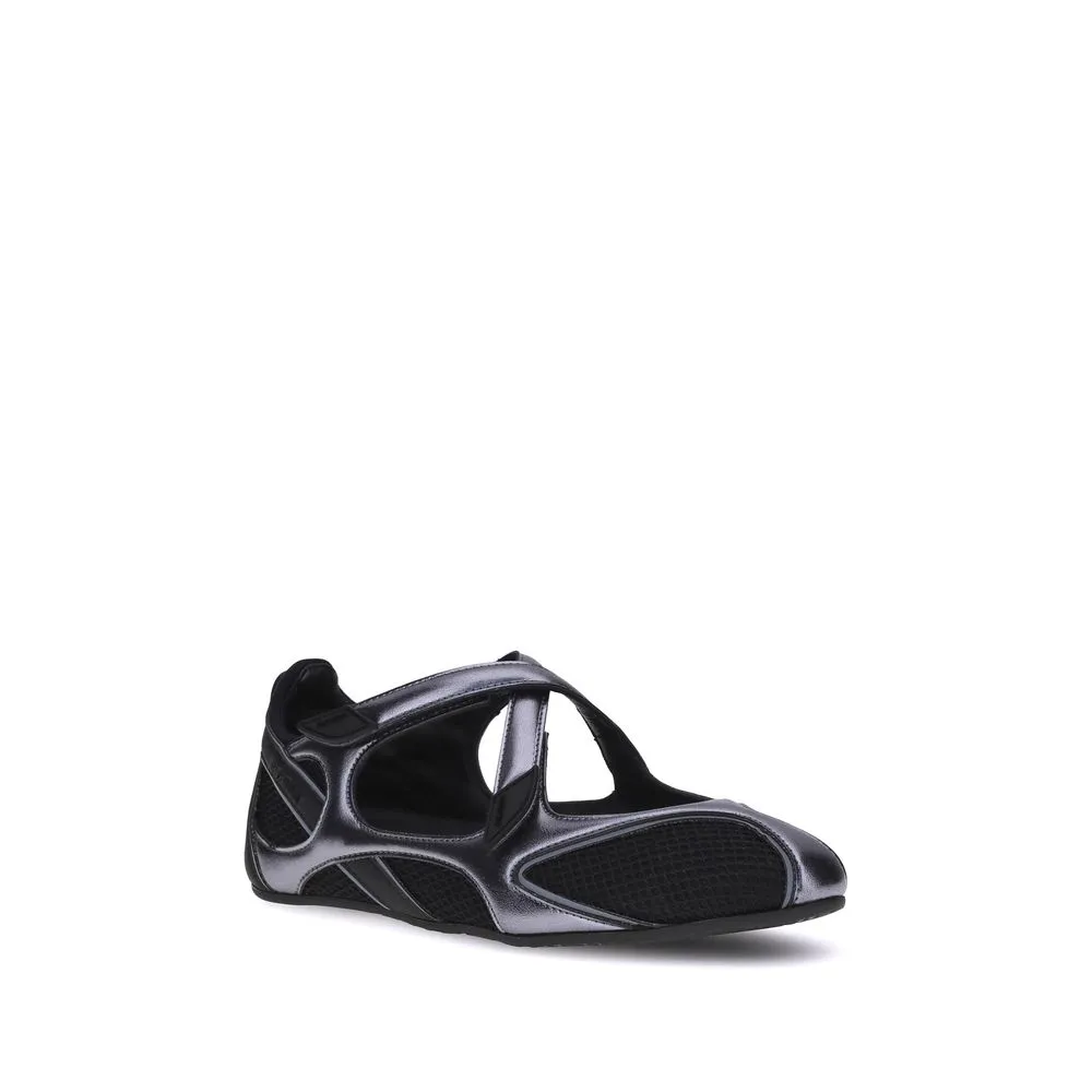 The Attico Black Polyethylene Ballet Flats Flat Feet Zero Drop Shoes