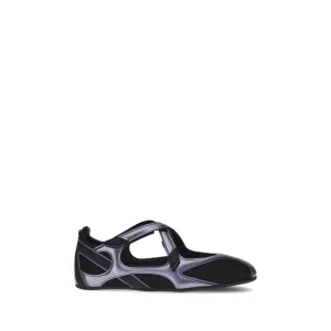 The Attico Black Polyethylene Ballet Flats Flats Online Shoes