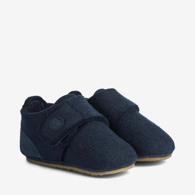 Fluffy Cow Slippers Marlin Felt Home Shoe - navy
