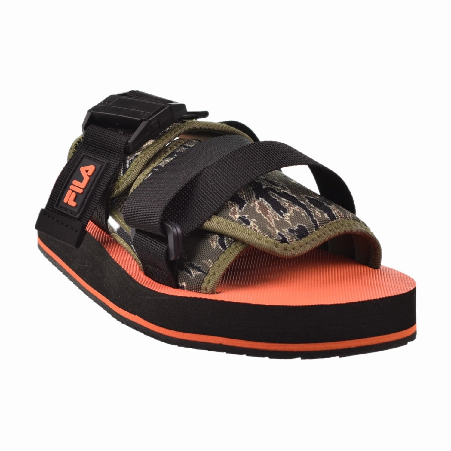 Bride Fluffy Slippers Fila Sol-Slide V2 Camo Men's Slide Sandals Black-Chive-Dusty Olive