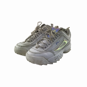 Fila Trainers Shoe Size 6 White Chunky Heels Sneakers In Leather