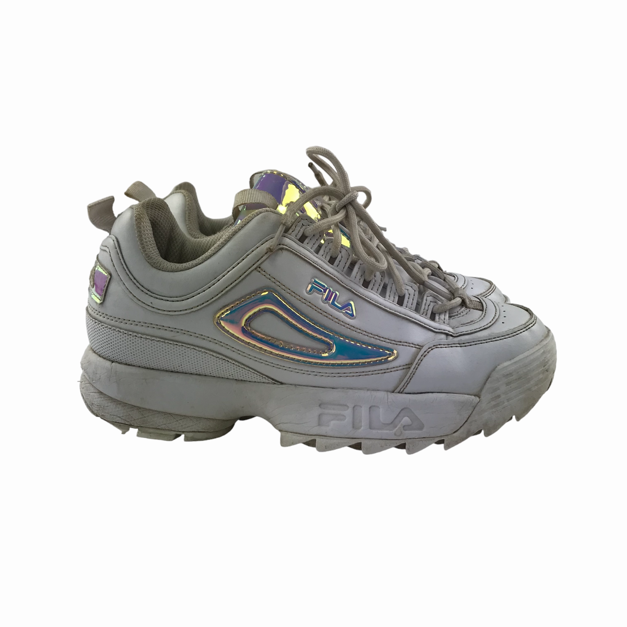 Fila Trainers Shoe Size 6 White Chunky Heels Step Sneakers