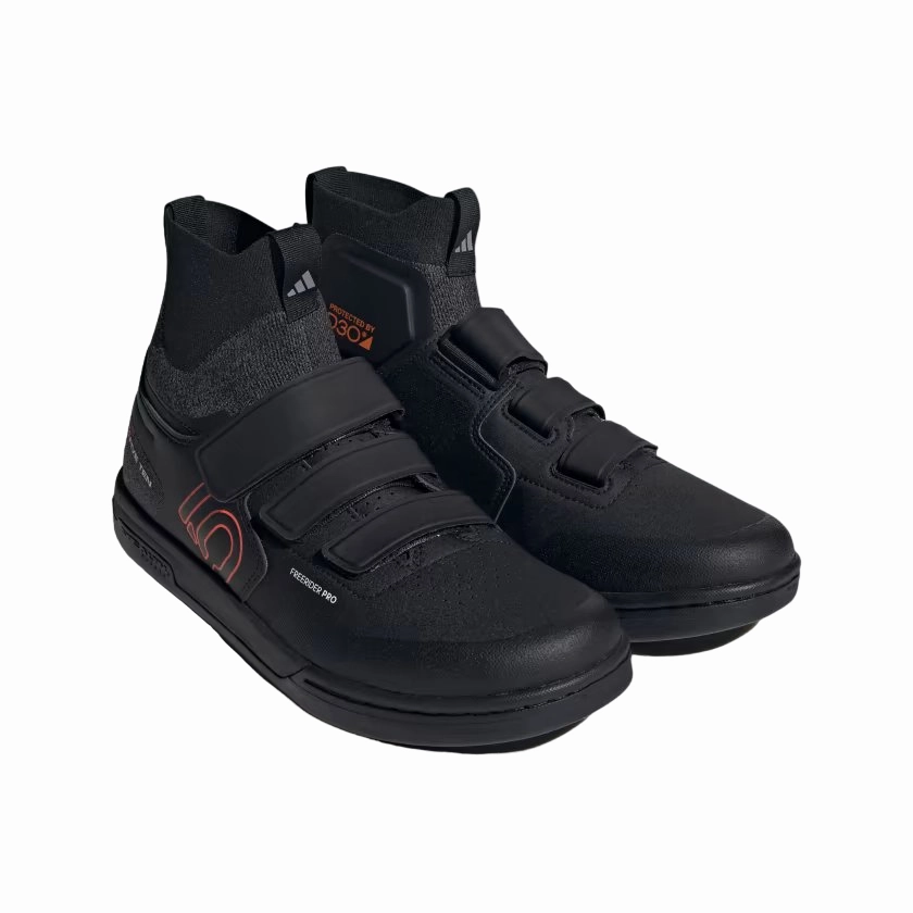Five Ten Freerider Pro Mid VCS Flat Pedal Shoe - Core Black-Solar Red-Gray Three Adidas Vintage Leather Shoes