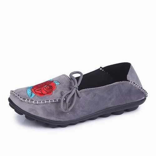 Flat Loafers Soft Comfortable Embroidery Shoes Winter Flat Mtb Shoes