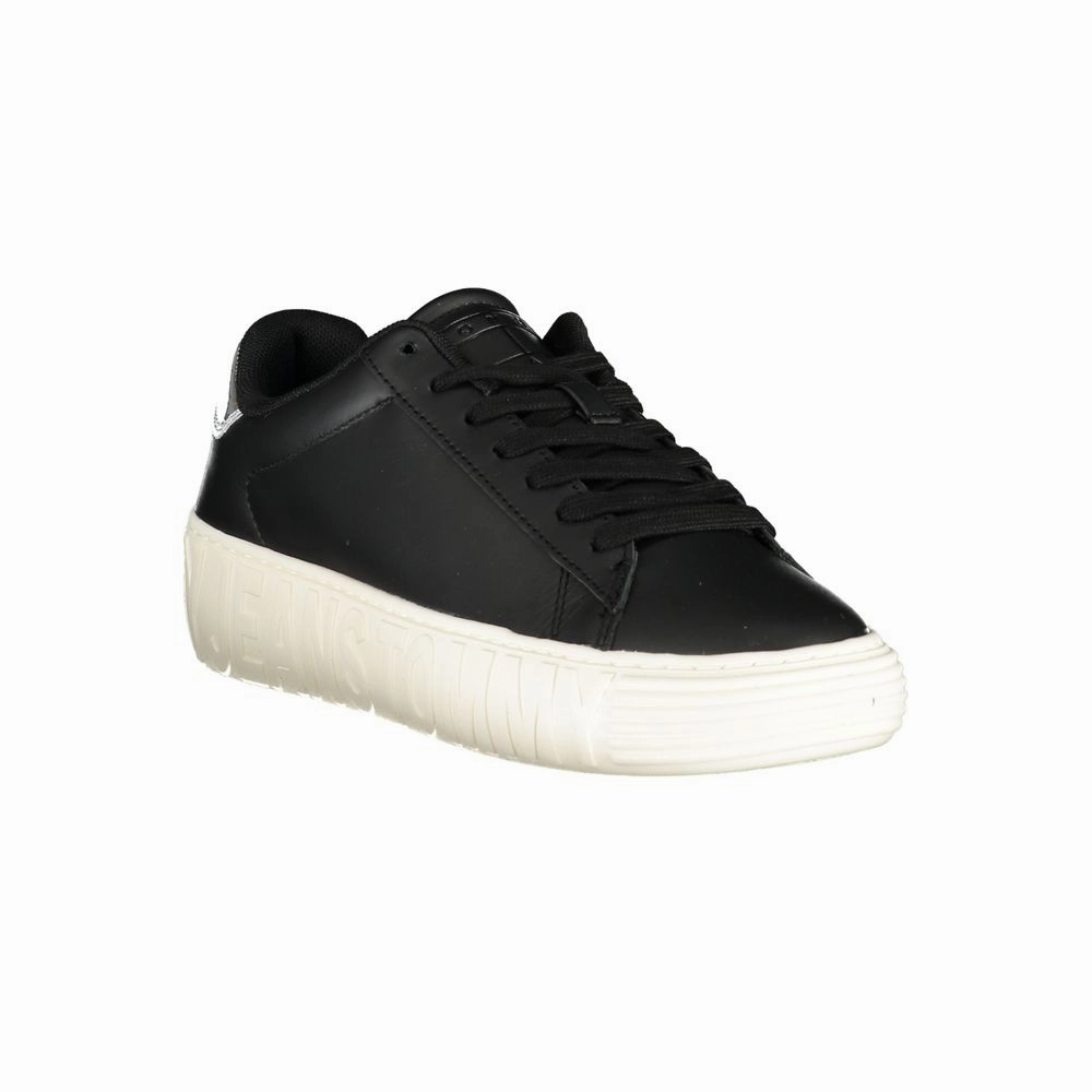 Tommy Hilfiger Black Leather Women Sneaker Best Sneakers For All Day Walking