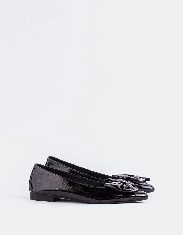 Foldable Flat Shoes Ulwin Black Patent