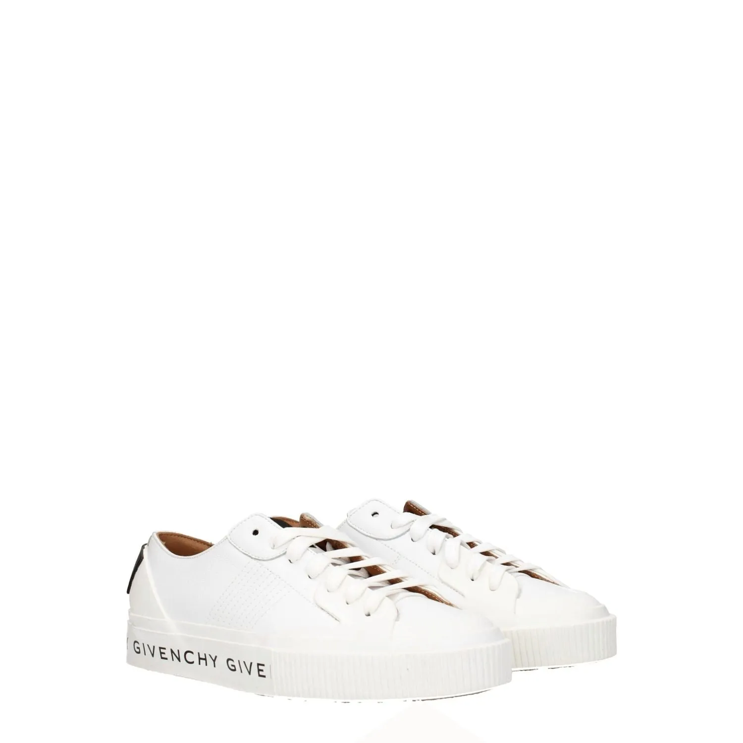 Clipless Flat Shoes Givenchy White Leather Low Top Sneakers