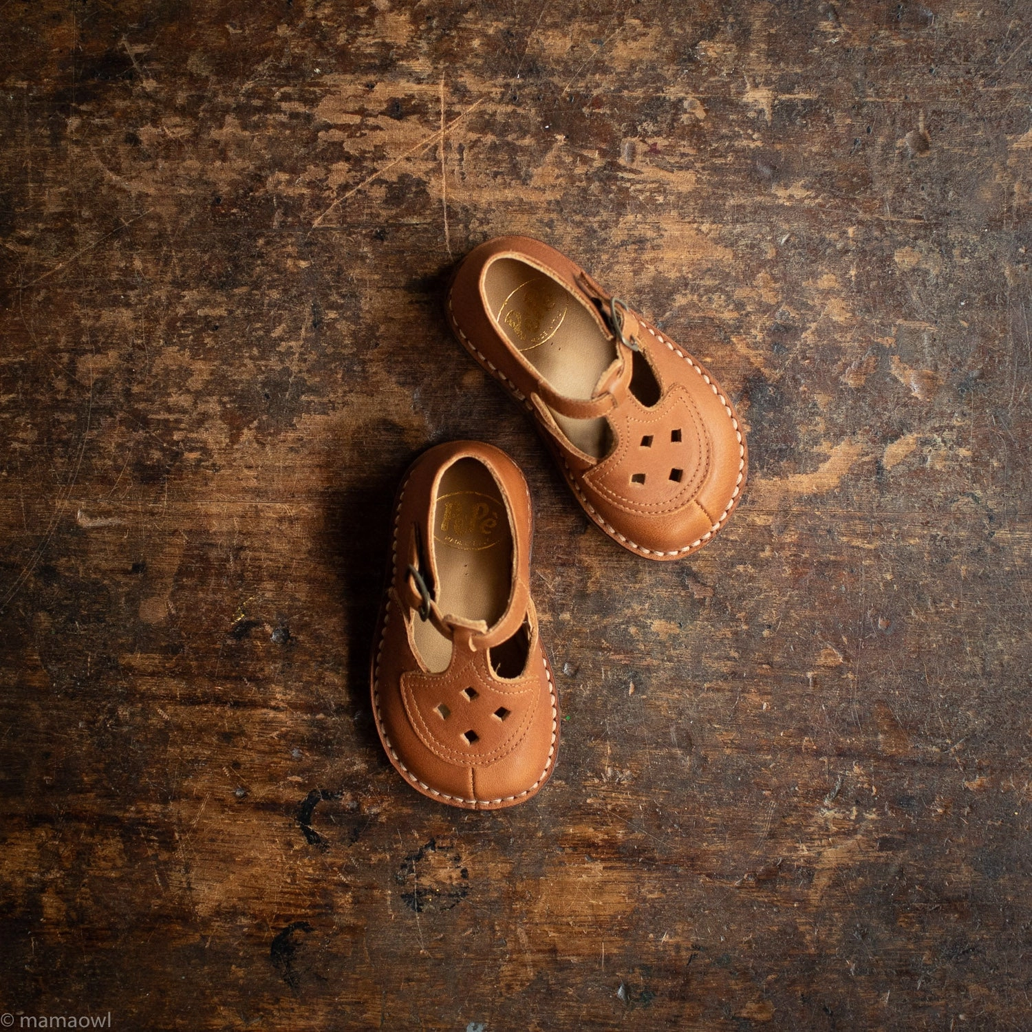 Snake Print Flat Shoes Toddler & Kids Leather Ezra T-Bar Shoes - Light Maronne