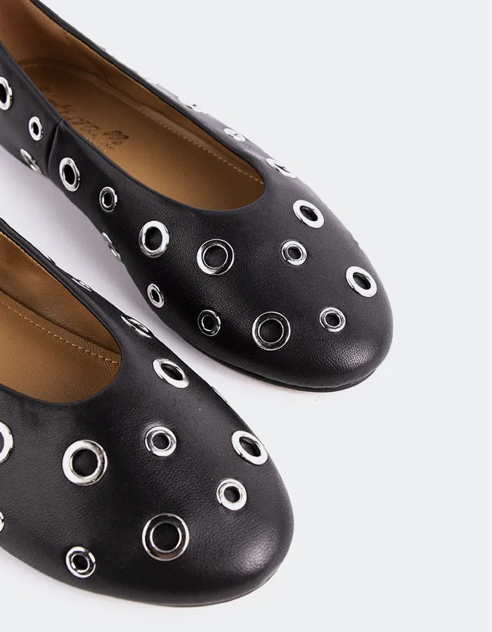 Ohrid Black Leather Mountain Bike Flat Pedal Shoes