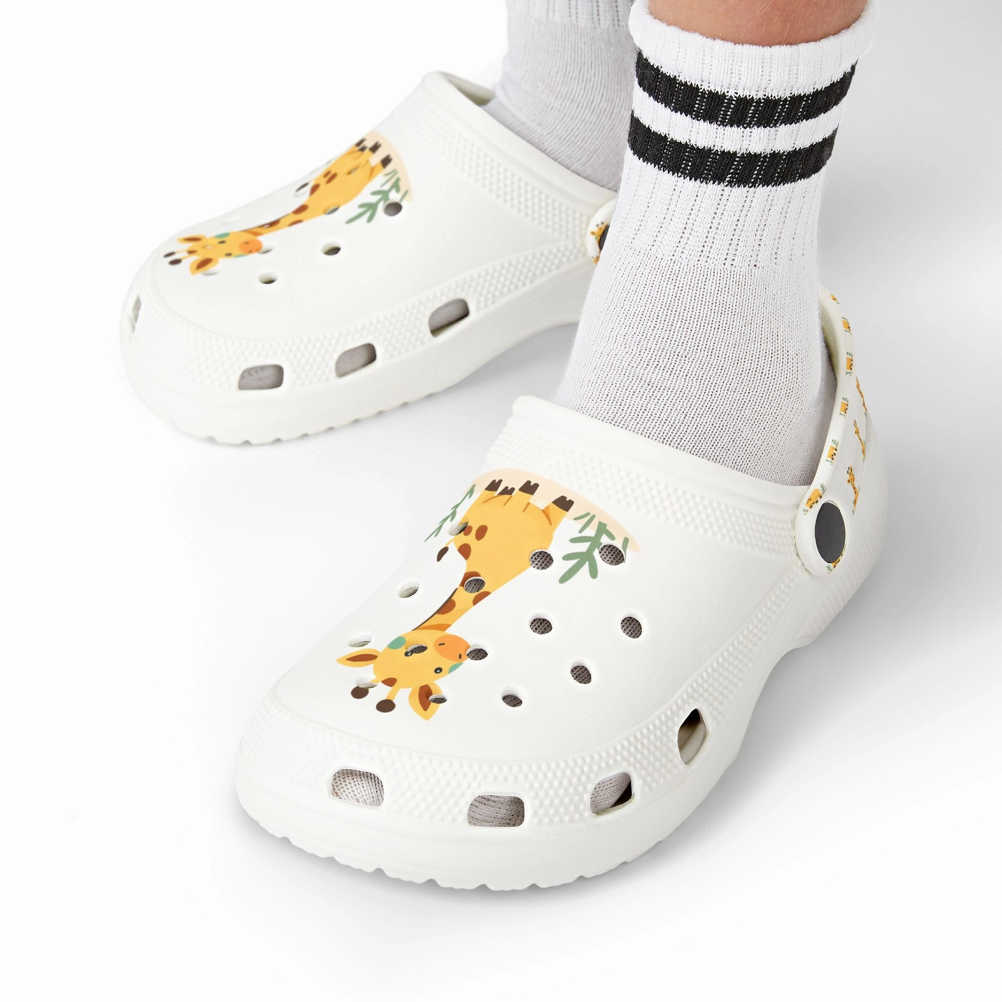 Skate Sk8-low Shoes Giraffe Children's Clogs, Fun Kids Footwear, Summer Play Shoes, Toddler Garden Clogs, Animal Print Sandals