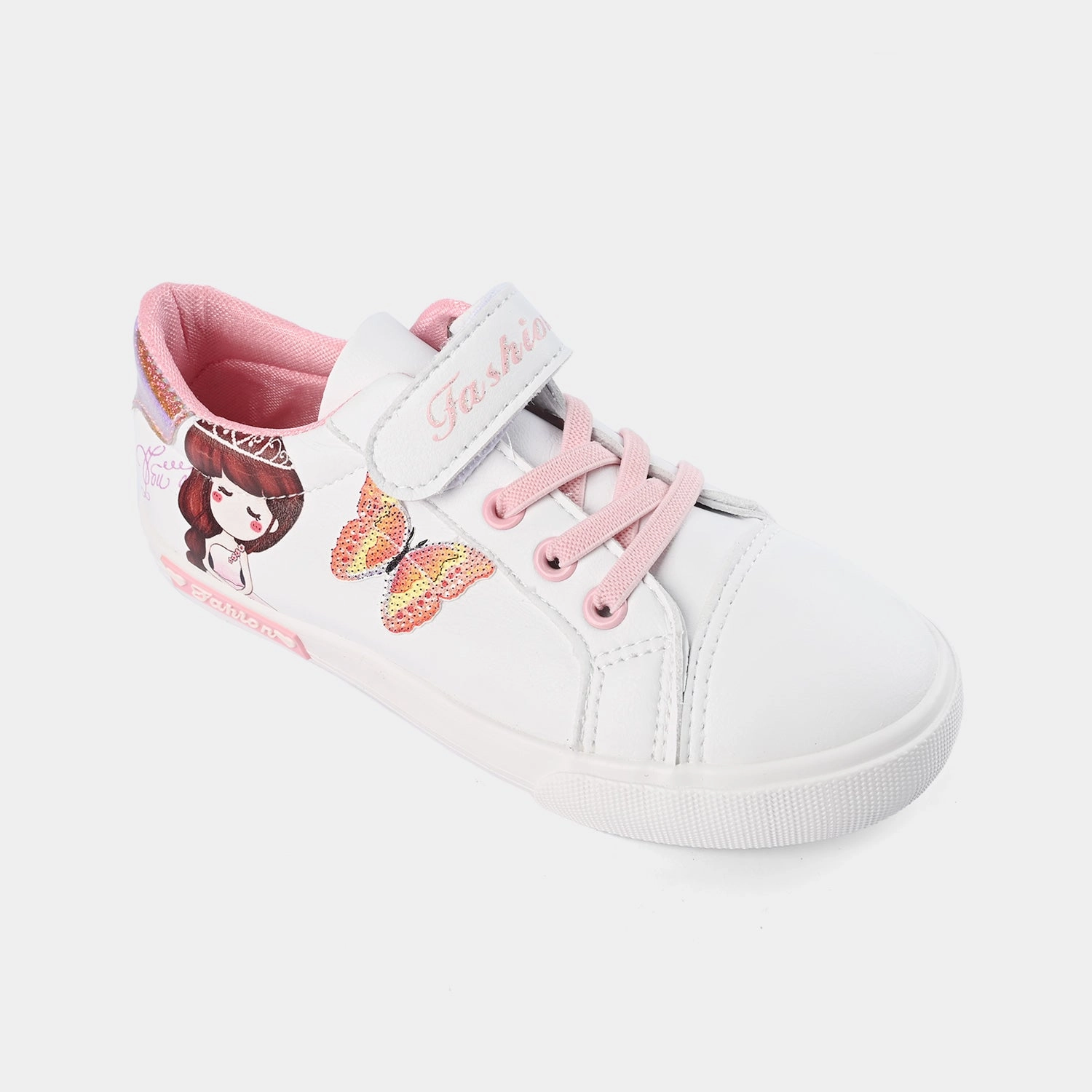 Girls Sneaker 5791-White/Pink Best Walking Shoes For Foot Pain