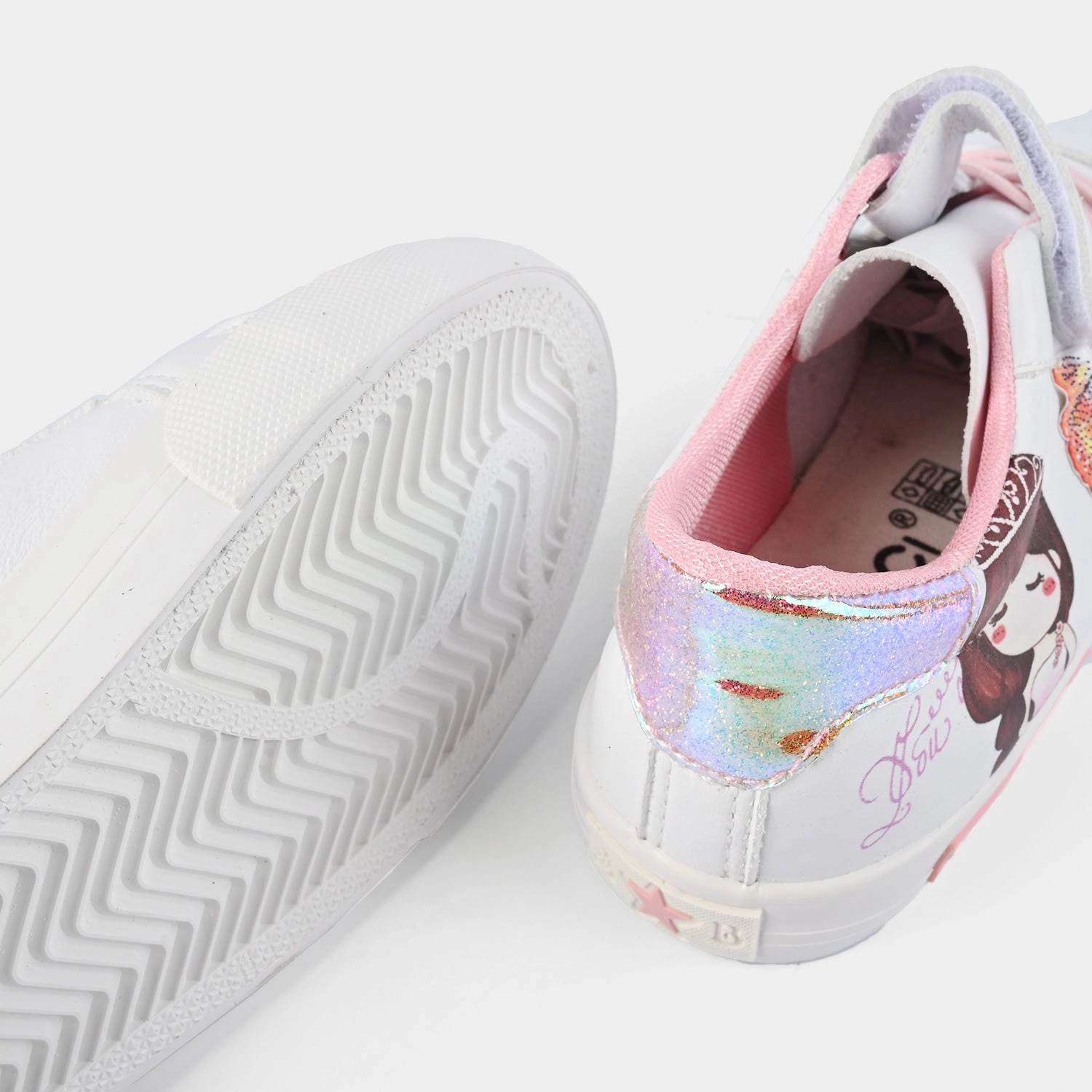 Stability Best Walking Tennis Shoe Best Walking Travel Girls Sneaker 5791-White/Pink