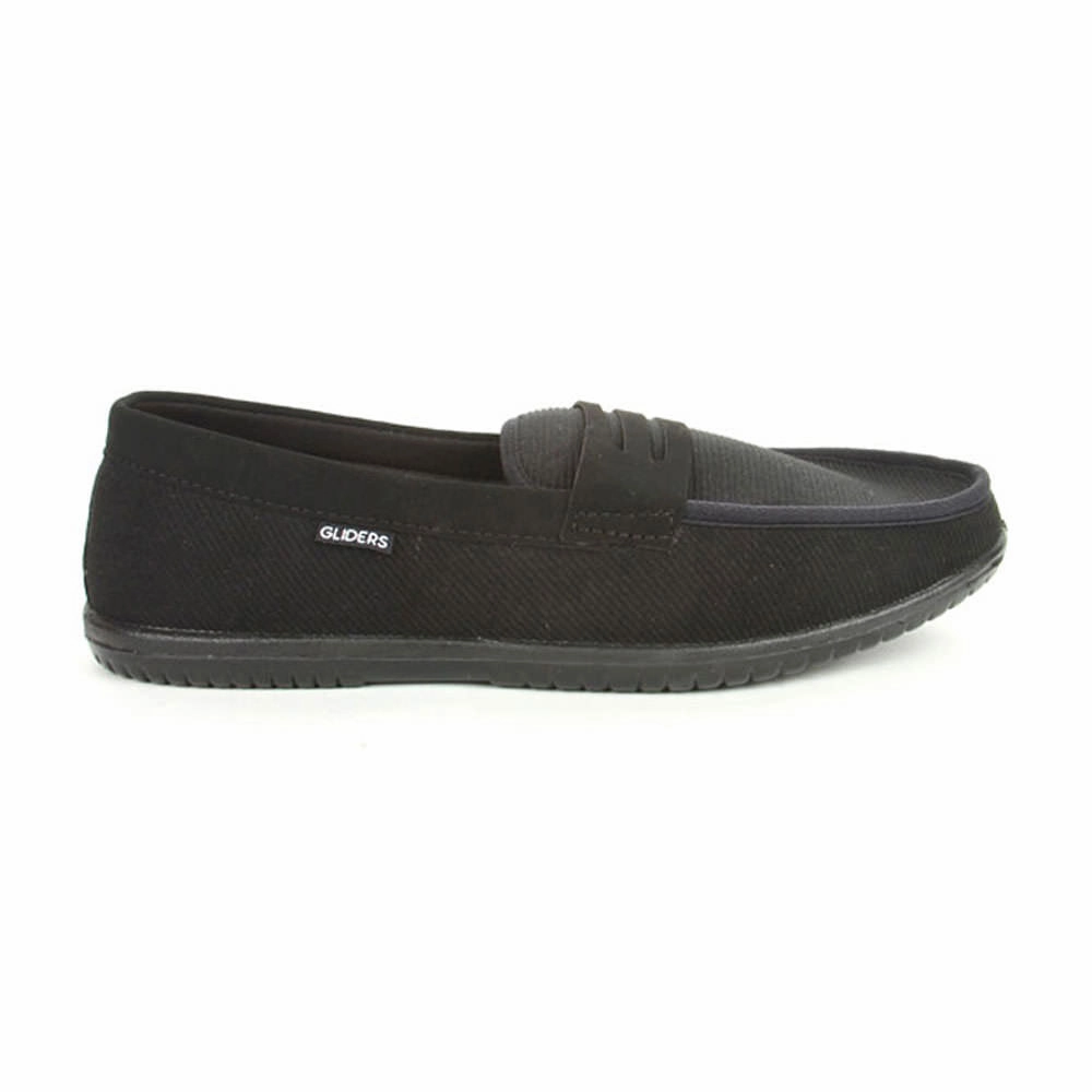 Gliders Black Casual Slip on Shoes For Men EXCITOR By Liberty Moc Casual Shoes