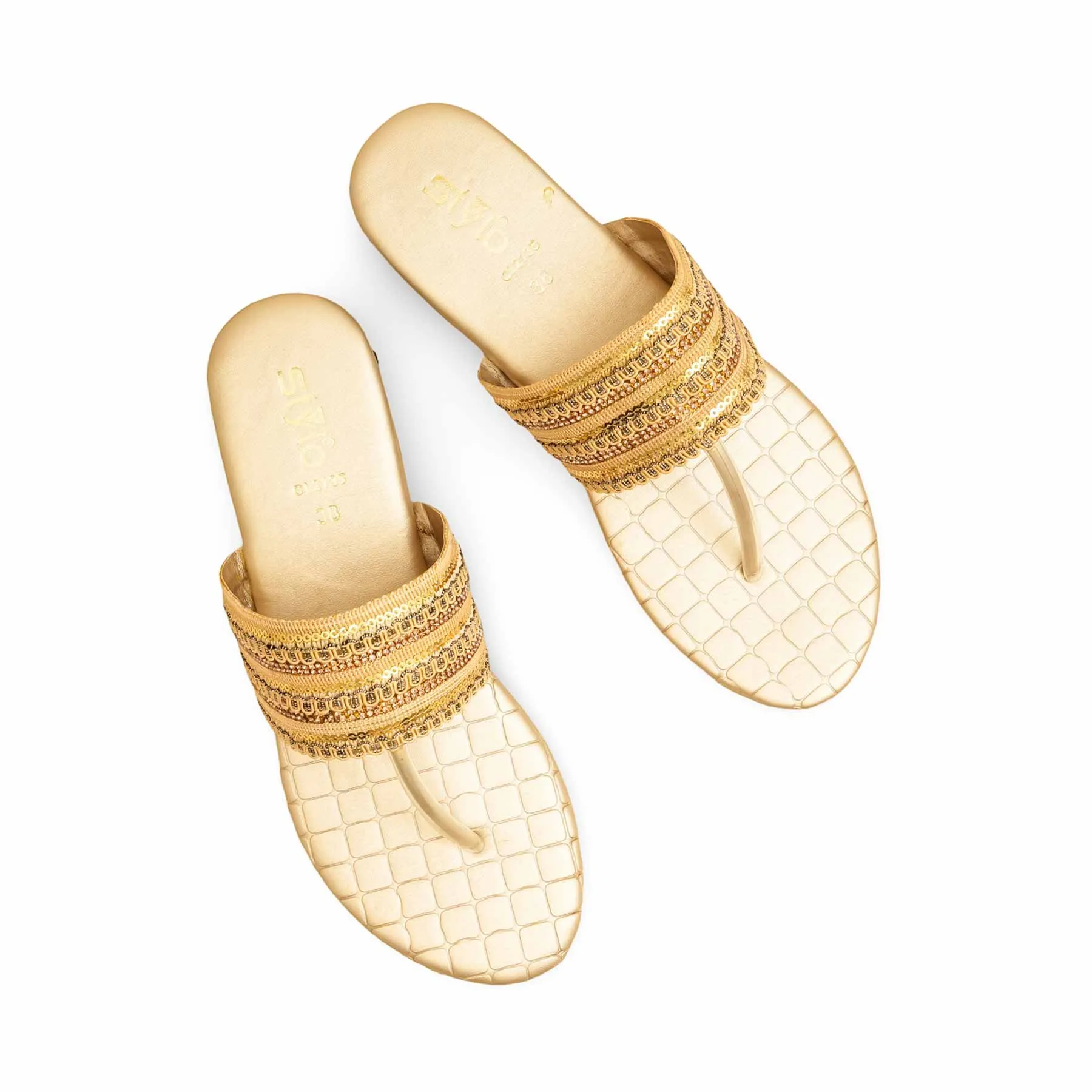 Flat Orthopedic Shoes Golden Casual Chappal CL2135