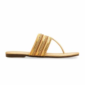 Polka Dot Shoes Flats Golden Casual Chappal CL2135