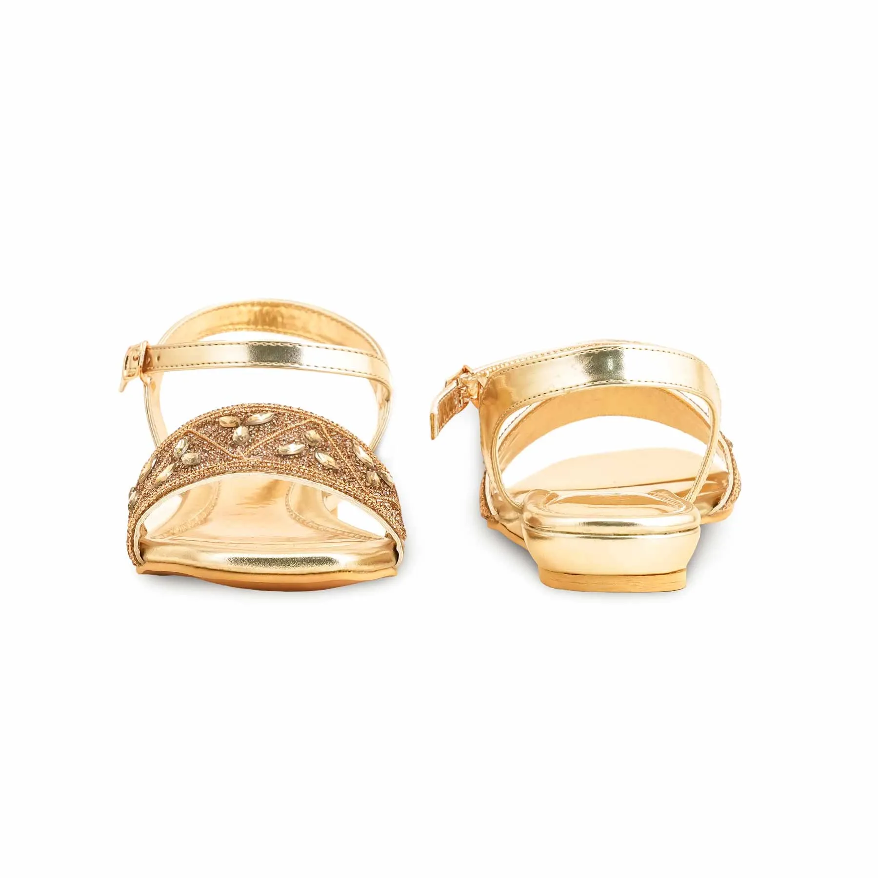 Golden Fancy Sandal For Women FN6112 Best Gym Shoes Flat Feet