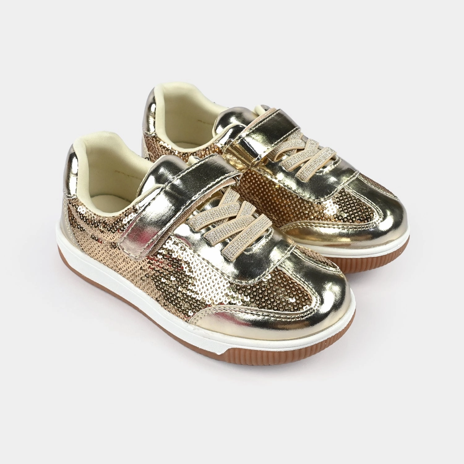 Girls Sneakers XM619-A1 - Golden Jeans With Sneakers