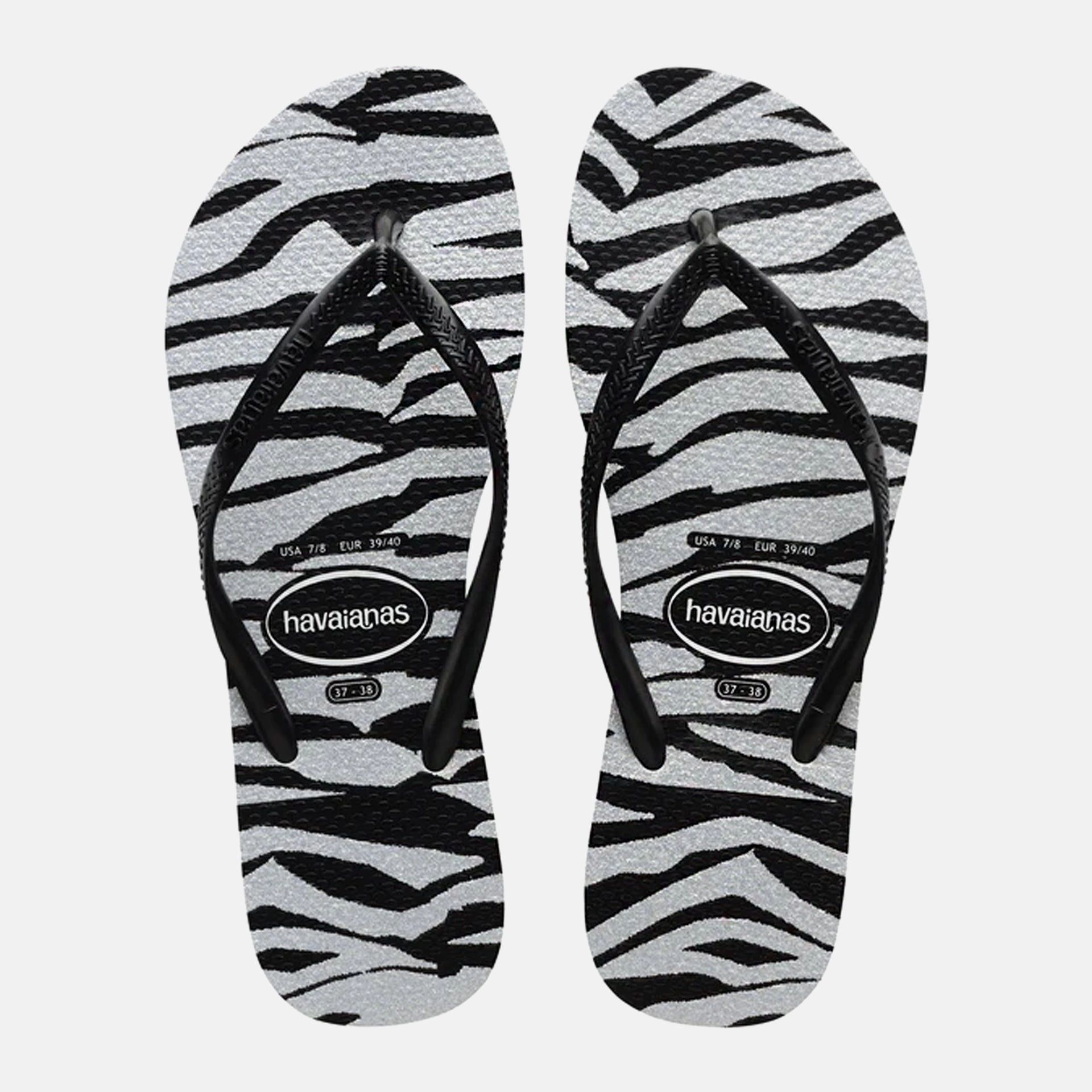 Havaianas Slim Animals Glitter Flip Flops - Black Leather Flip Flops Amazon