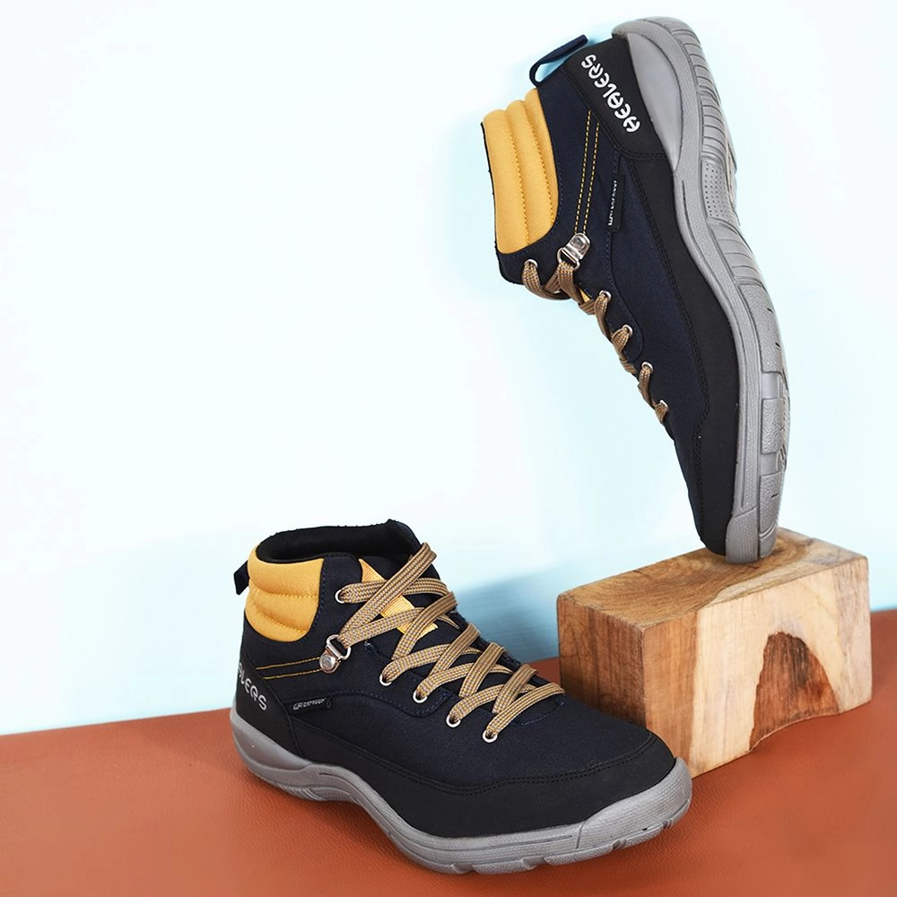 Casual Slip Resistant Work Shoes Healers Sports Trekking Navy Blue Lacing Shoes For Men RACE-1 By Liberty