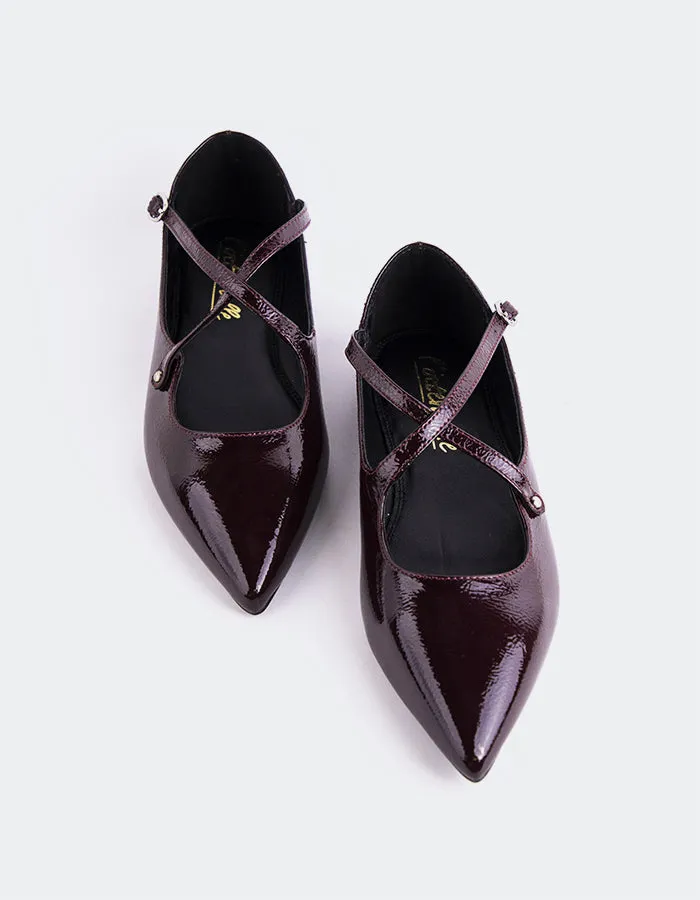 Flat Shoes And Dresses Pristina Burgundy Naplack