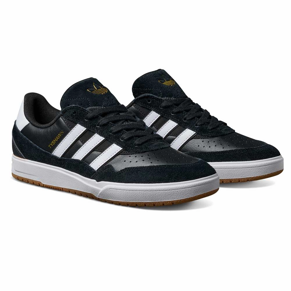 JI 0846 Black White Gum Tyshawn 2 II Adidas Skateboarding Leather Suede Skateboarding Shoes Adidas Tour 360 Golf Shoe