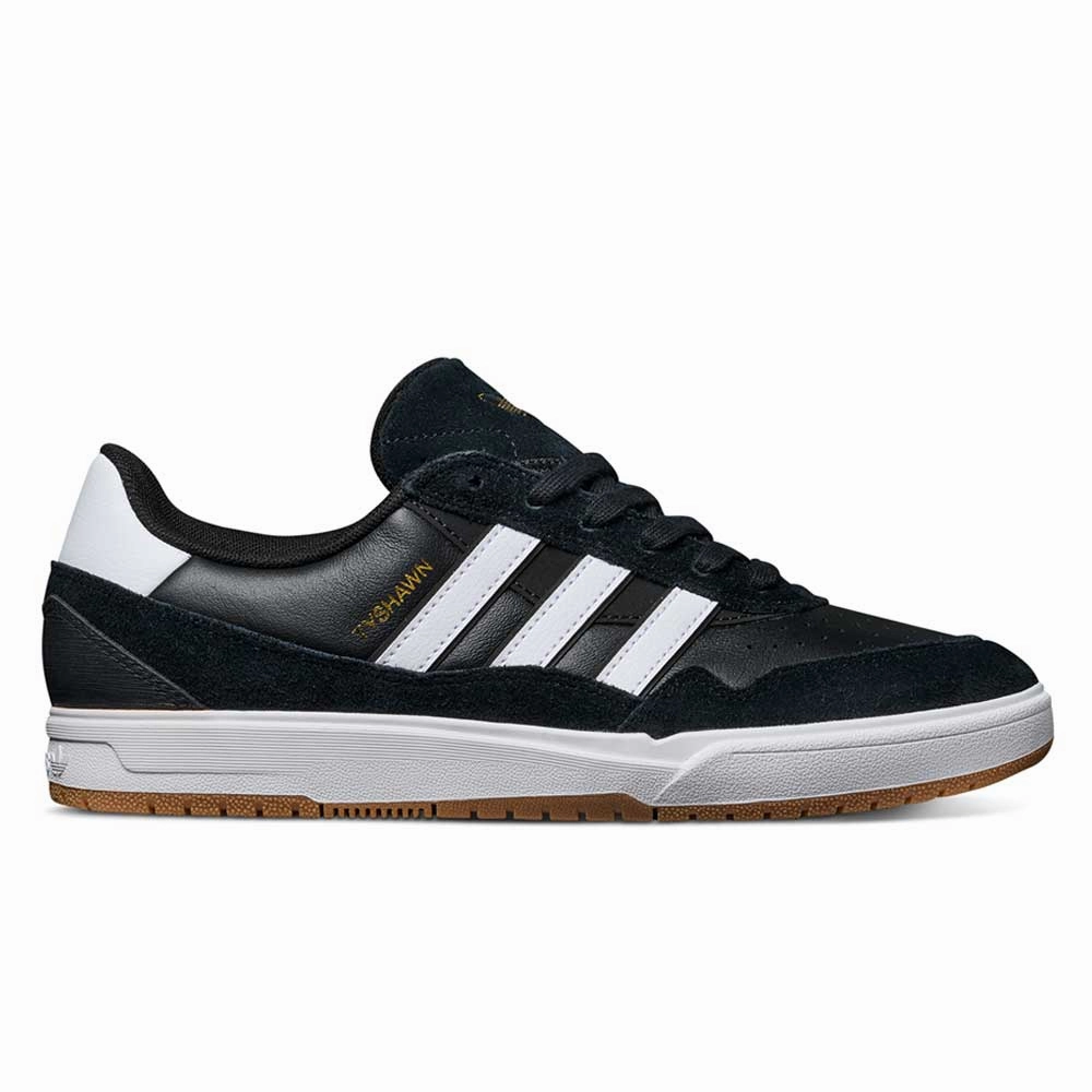 Adidas Size 15 Shoes JI 0846 Black White Gum Tyshawn 2 II Adidas Skateboarding Leather Suede Skateboarding Shoes