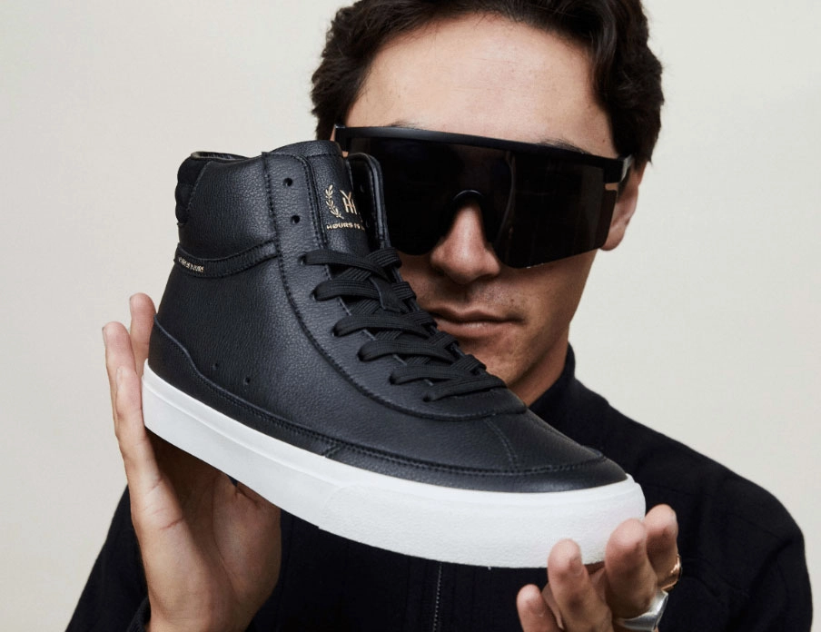 Hours is Yours Skateboard Shoes North LX Black Leather Wide Skate Shoe