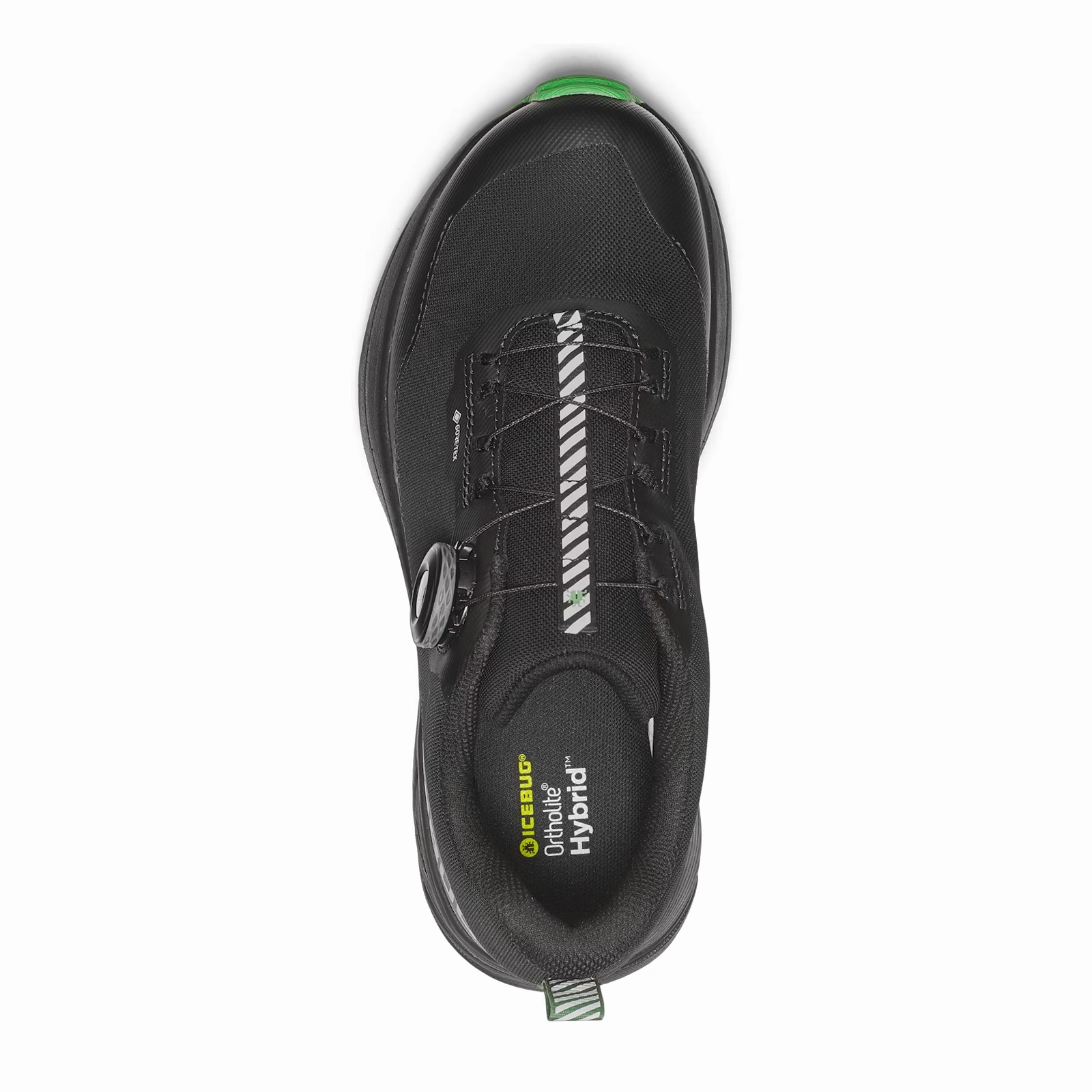 Minimalist Trail Running Shoes Icebug NewRun BUGrip GTX Running Shoe (Women) - Black/Grass