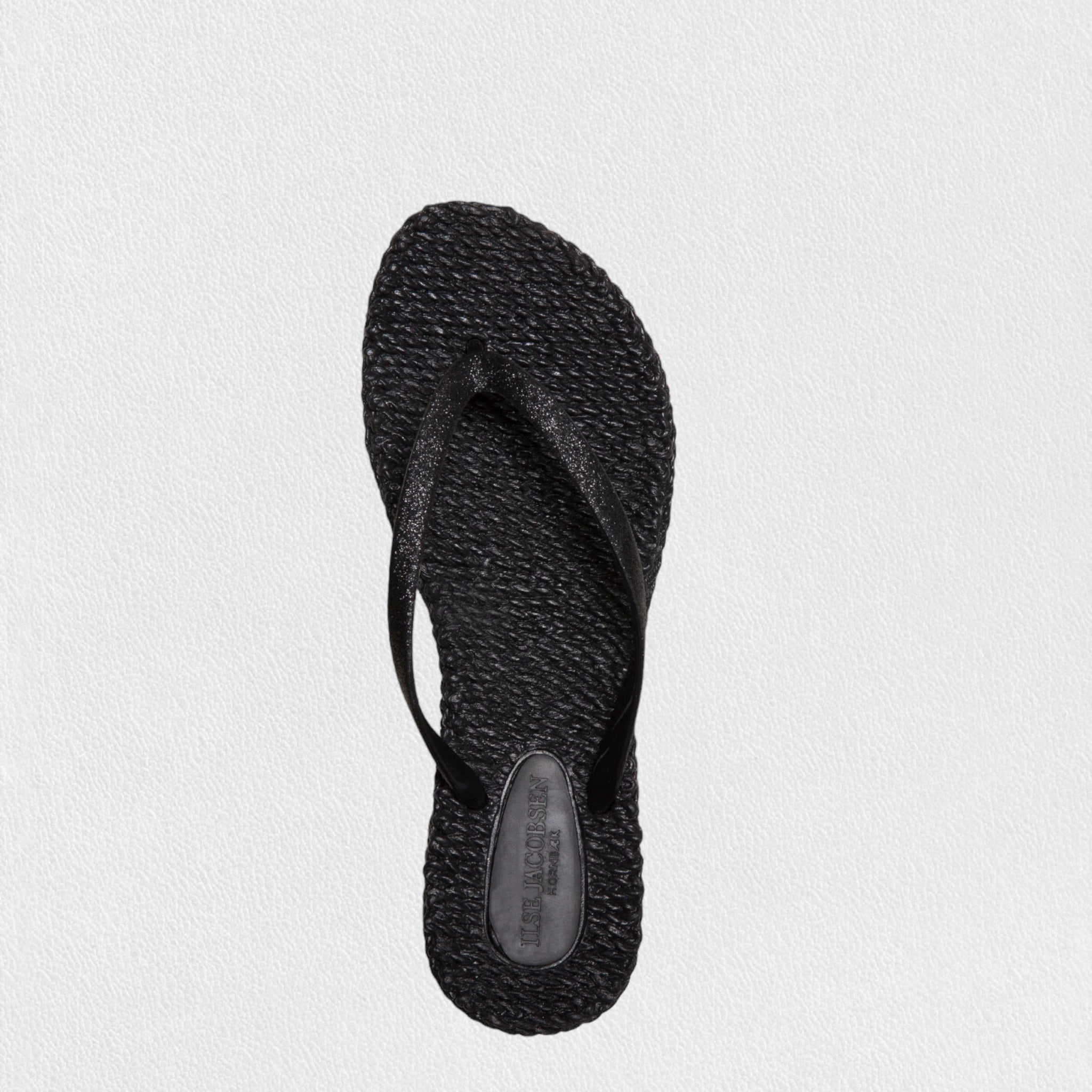 ILSE JACOBSEN - CHEERFUL FLIP FLOP IN BLACK Fun Fur Flip Flops