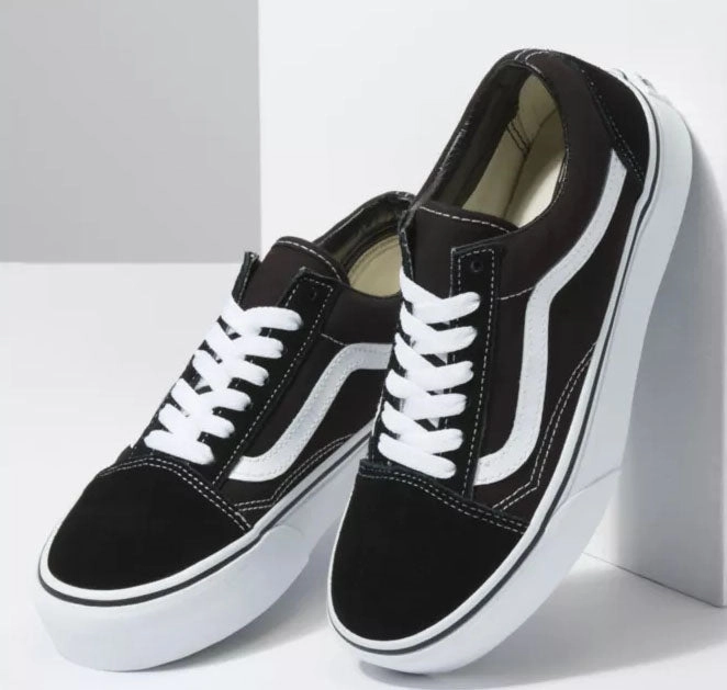 Vans - Old Skool Platform Shoes | Black Hook Ups Skate